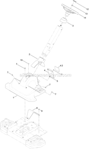 Steering Assembly Diagram and Parts List for QSS725GKC50200 (315000000-315999999)(2015) Exmark Lawn Mower