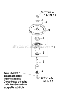 Cutter Housing Assembly (2) Diagram and Parts List for LZAS29KA724LP (850000-919999)(2010) Exmark Lawn Mower