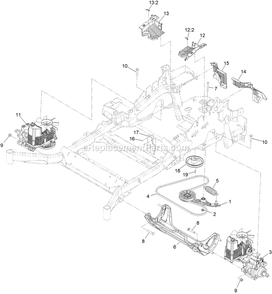 Hydraulic Assembly Diagram and Parts List for LZX940EKC60RW0 (404314159-406294344)(2019) Exmark Lawn Mower