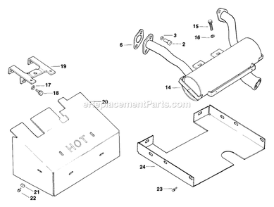 Exhaust (2) Diagram and Parts List for TR-17K 70000-79999 Exmark Lawn Mower
