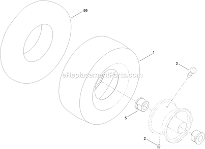 Caster Wheel Assembly Diagram and Parts List for QTE651KA421 (313000000-313999999)(2013) Exmark Lawn Mower
