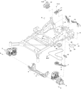 Hydraulic Assembly Diagram and Parts List for LZX980EKC96RW0 (406294345-408644345)(2020) Exmark Lawn Mower