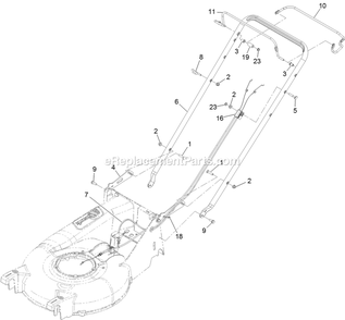 Handle Assembly Diagram and Parts List for ECXKA21 (314000000-314999999)(2014) Exmark Lawn Mower