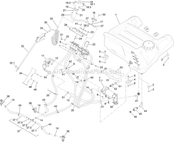 Spray System Assembly Diagram and Parts List for SSS395CKC00000 (404314159-406294344)(2019) Exmark Sprayer