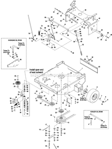 Engine Deck Group (1) Diagram and Parts List for TT24KAE (850000-919999)(2010) Exmark Lawn Mower