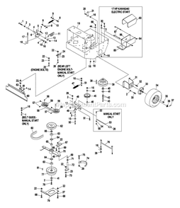 Engine Deck Group (1) Diagram and Parts List for TT4817KAC (370000-439999)(2003) Exmark Lawn Mower