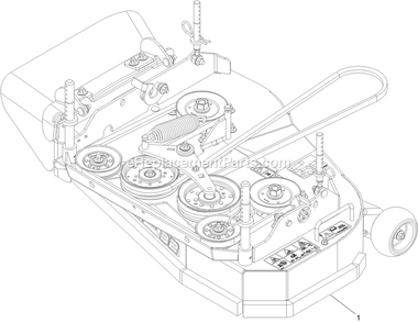 Complete Deck Assembly Diagram and Parts List for STE600CKA32300 (406294345-408644345)(2020) Exmark Lawn Mower