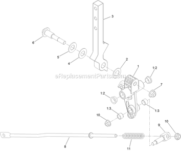 Rh Motion Control Assembly Diagram and Parts List for RAS720GKC52300 (400000000-402082299)(2017) Exmark Lawn Mower