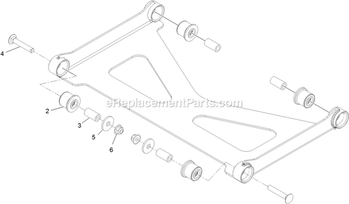 Deck Strut Assembly Diagram and Parts List for RAE708GEM52300 (404314159-406294344)(2019) Exmark Lawn Mower