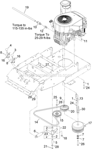 Engine Group Diagram and Parts List for PHZ19KA443 (600000-669999)(2006) Exmark Lawn Mower