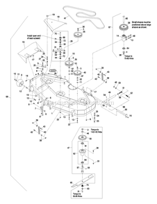 Deck Group (2) Diagram and Parts List for LAS23KC524 (600000-669999)(2006) Exmark Lawn Mower
