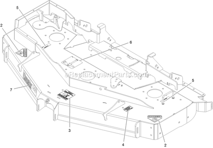 Deck With Decals Assembly (1) Diagram and Parts List for LZDS902K60RD (313000000-313999999)(2013) Exmark Lawn Mower