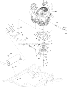 Engine Assembly Diagram and Parts List for STS730GKA60400 (406294345-408644345)(2020) Exmark Lawn Mower