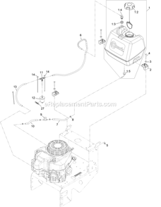 Fuel Assembly Diagram and Parts List for MGS481GKA322P0 (316000000-399999999)(2016) Exmark Lawn Mower