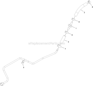 Right Fuel Line Assembly Diagram and Parts List for STS651GKA48400 (406294345-408644345)(2020) Exmark Lawn Mower