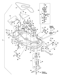 Deck Group (2) Diagram and Parts List for LZ25KA604 (320000-369999)(2002) Exmark Lawn Mower