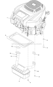 Engine Assembly Diagram and Parts List for QZS708GEM60200 (402082300-404314158)(2018) Exmark Lawn Mower