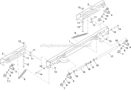 Boom Assembly Diagram and Parts List for 34233 406912824-999999999 Exmark Sprayer