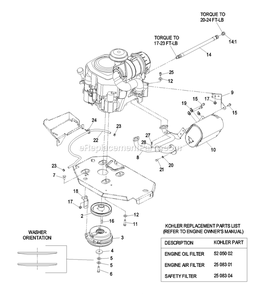 Engine Group (1) Diagram and Parts List for LZAS20BV484 (790000-849999)(2009) Exmark Lawn Mower