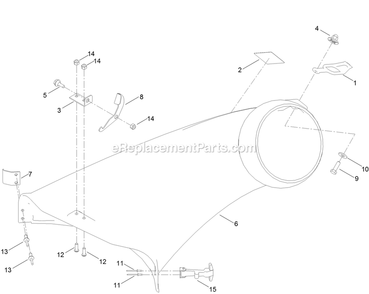 Bagger Boot Assembly (2) Diagram and Parts List for 135-3543 (402082300-404314158)(2018) Exmark Lawn Tractor Accessories