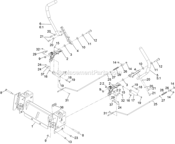 Motion Control Assembly Diagram and Parts List for QZE702GEM42200 (406294345-408644345)(2020) Exmark Lawn Mower