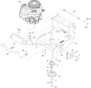 Engine Deck Assembly Diagram and Parts List for VHS481GKA36200 (402082300-404314158)(2018) Exmark Lawn Mower