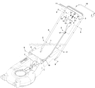 Handle Assembly Diagram and Parts List for ECXKABBC21 (314000000-314999999)(2014) Exmark Lawn Mower