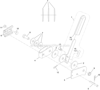 Hand Lever Assembly Diagram and Parts List for 135-2532 2021 Exmark Lawn Tractor Accessories