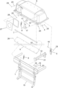 Hood And Frame Assembly Diagram and Parts List for LZUV2B (920000-999999)(2011) Exmark Lawn Tractor Accessories