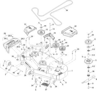 Deck Assembly Diagram and Parts List for RAX651GKA484A3 (404314159-406294344)(2019) Exmark Lawn Mower
