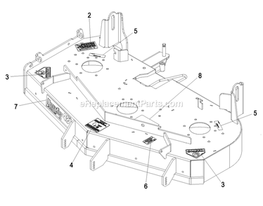 Deck With Decals Assembly (1) Diagram and Parts List for LZA20KAS484 (850000-919999)(2010) Exmark Lawn Mower