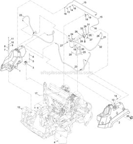 Fuel Assembly Diagram and Parts List for LZS88CDYM96RW0 (408644346-411294211)(2021) Exmark Lawn Mower