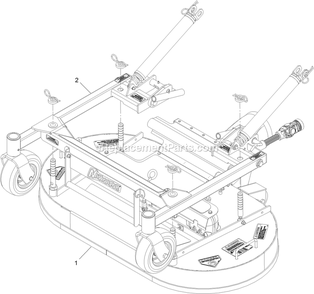 Complete Deck And Support Frame Assembly Diagram and Parts List for NVS640CKC42000 (315000000-315999999)(2015) Exmark Lawn Mower