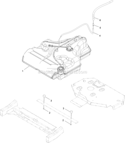 Fuel Tank Assembly (1) Diagram and Parts List for LZE740EKC60400 (316000000-399999999)(2016) Exmark Lawn Mower