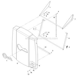 Hopper Door Diagram and Parts List for FRCK604 (720000-789999)(2008) Exmark Lawn Tractor Accessories