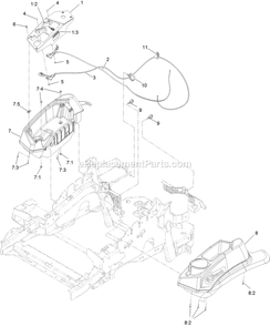 Controls Assembly Diagram and Parts List for LZX921GKA72600 (400000000-402082299)(2017) Exmark Lawn Mower
