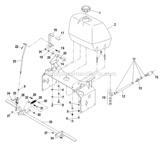 Engine Deck Group (2) Diagram and Parts List for TT23KAEB (670000-719999)(2007) Exmark Lawn Mower