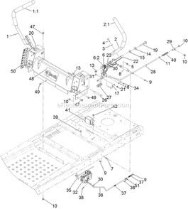 Motion Control Assembly Diagram and Parts List for QTS691KA502 (313000000-313999999)(2013) Exmark Lawn Mower