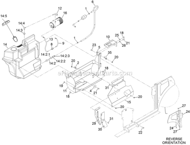 Fuel Assembly Diagram and Parts List for NVS740CKC42000 (404314159-406294344)(2019) Exmark Lawn Mower
