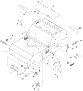 Frame Assembly Diagram and Parts List for ARS180KA21 (314000000-314999999)(2014) Exmark Aerator