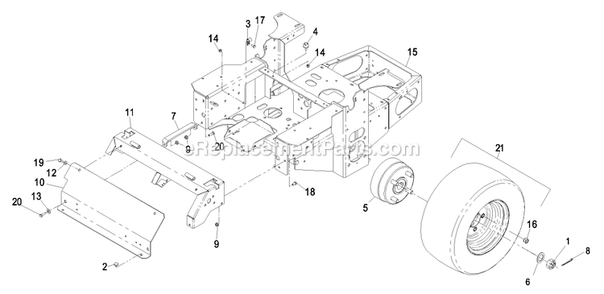 Mainframe Group (1) Diagram and Parts List for LCT4818BV (510000-599999)(2005) Exmark Lawn Mower