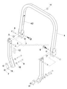 Rops Assembly Diagram and Parts List for LZAS22KA484CA (850000-919999)(2010) Exmark Lawn Mower