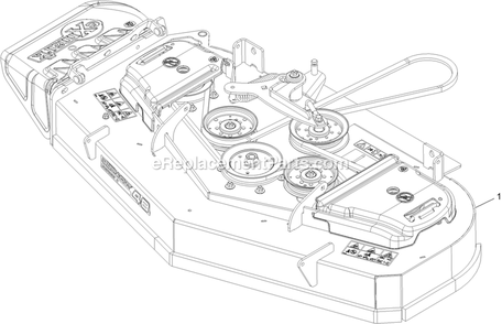 Complete Deck Assembly Diagram and Parts List for STS651GKA48400 (404314159-406294344)(2019) Exmark Lawn Mower
