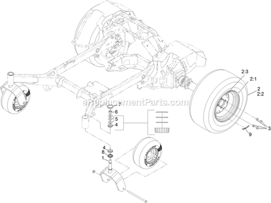 Drive Wheel Assembly Diagram and Parts List for STS730GKA60400 (404314159-406294344)(2019) Exmark Lawn Mower