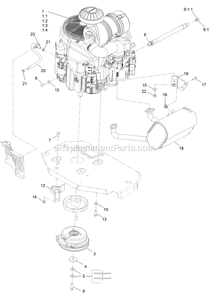 Engine Assembly Diagram and Parts List for LZE751GKA604A1 (400000000-402082299)(2017) Exmark Lawn Mower