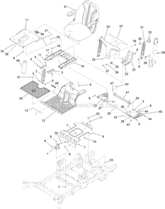 Suspension Assembly Diagram and Parts List for RAS708GEM523C3 (402082300-404314158)(2018) Exmark Lawn Mower