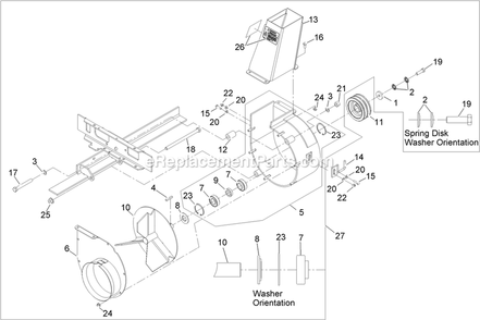 Blower Assembly Diagram and Parts List for NV730EKC (312000000-312999999)(2012) Exmark Lawn Mower
