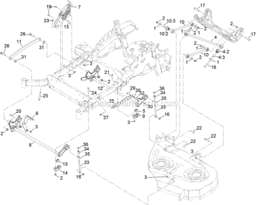 Deck Lift Assembly Diagram and Parts List for LZX801GKA60600 (404314159-406294344)(2019) Exmark Lawn Mower