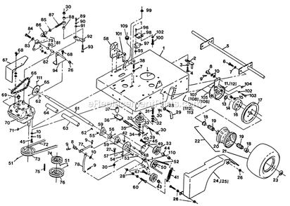 Engine Deck Group Diagram and Parts List for V32-85B-5 (70000-79999)(1992) Exmark Lawn Mower