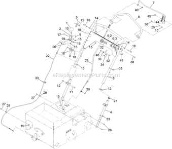 Handle Assembly Diagram and Parts List for SD270SB20 (313000000-313652087)(2013) Exmark Seeder